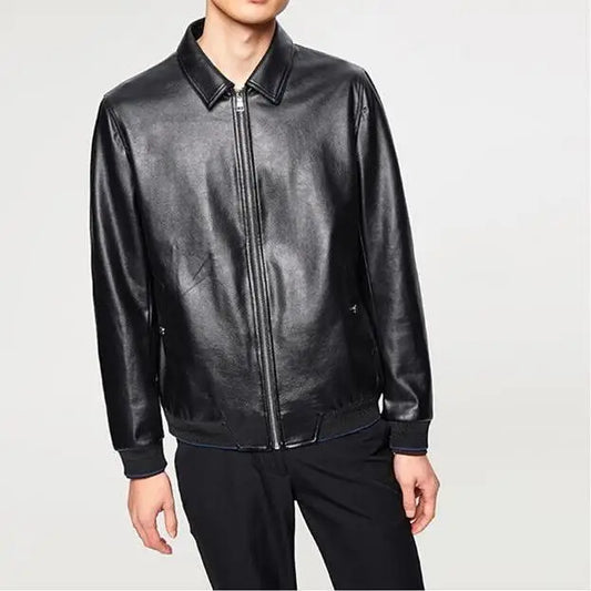 New High Quality Mens Leather Jackets Business Casual PU Jacket Male Motorcycle Coats Brand Men's Fashion stand collar Clothing