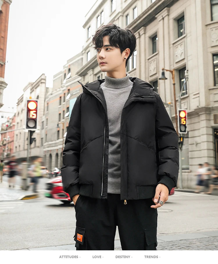 Winter Coat Men Brand Down Jacket Hooded Clothing 2019 Thick Warm Short Duck Down Parka Coats Overcoat Hiver Ropa LW1652