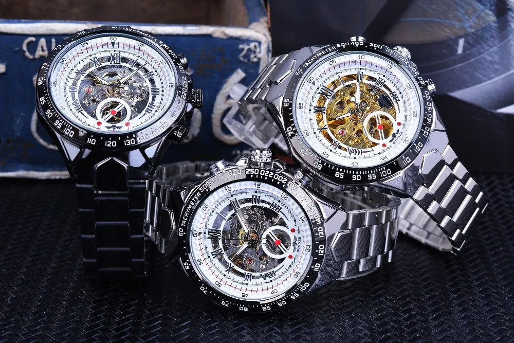 Winner Mechanical Sport Design Bezel Fashion Watch Mens Watches Top Brand Luxury Montre Homme Clock Men Automatic Skeleton Watch