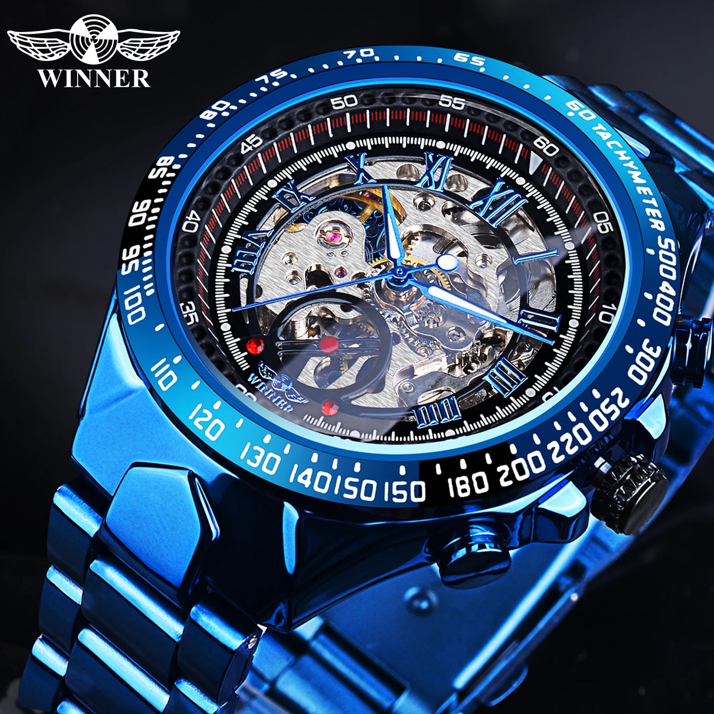 Winner Mechanical Sport Design Bezel Fashion Watch Mens Watches Top Brand Luxury Montre Homme Clock Men Automatic Skeleton Watch