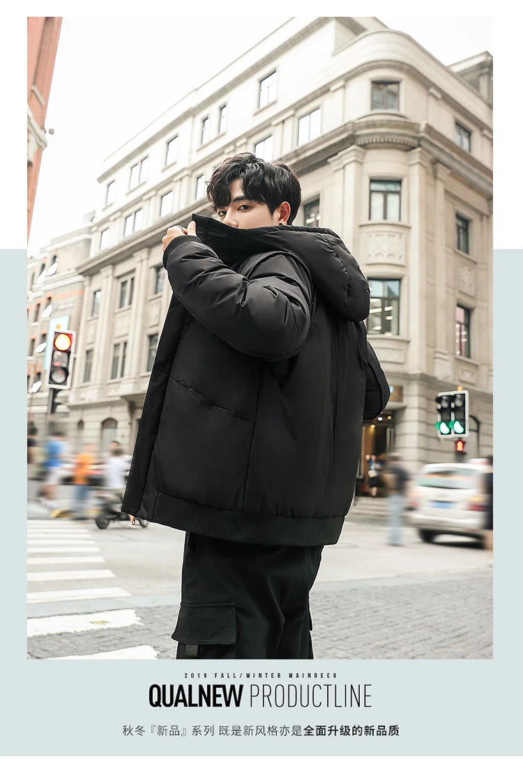 Winter Coat Men Brand Down Jacket Hooded Clothing 2019 Thick Warm Short Duck Down Parka Coats Overcoat Hiver Ropa LW1652