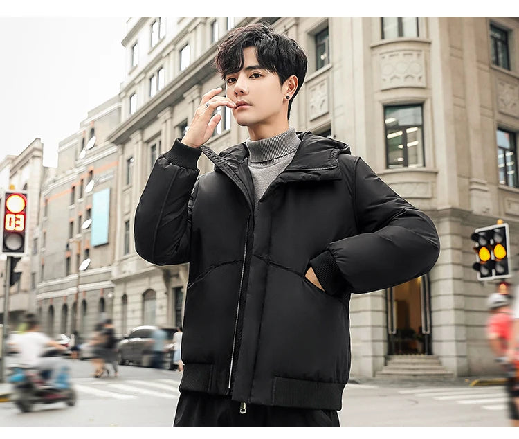 Winter Coat Men Brand Down Jacket Hooded Clothing 2019 Thick Warm Short Duck Down Parka Coats Overcoat Hiver Ropa LW1652