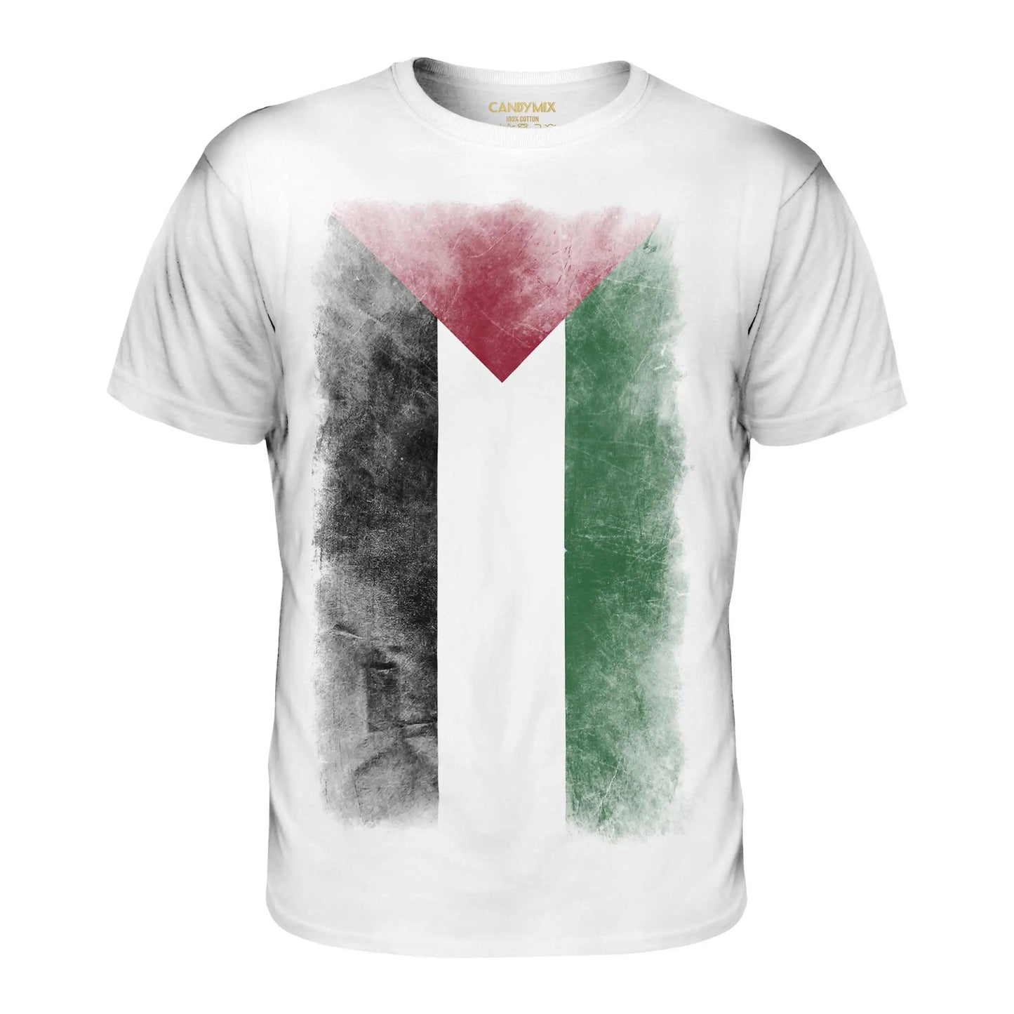 Palestine Faded Flag Mens T-Shirt Short Sleeve Casual Cotton O-Neck  T Shirt