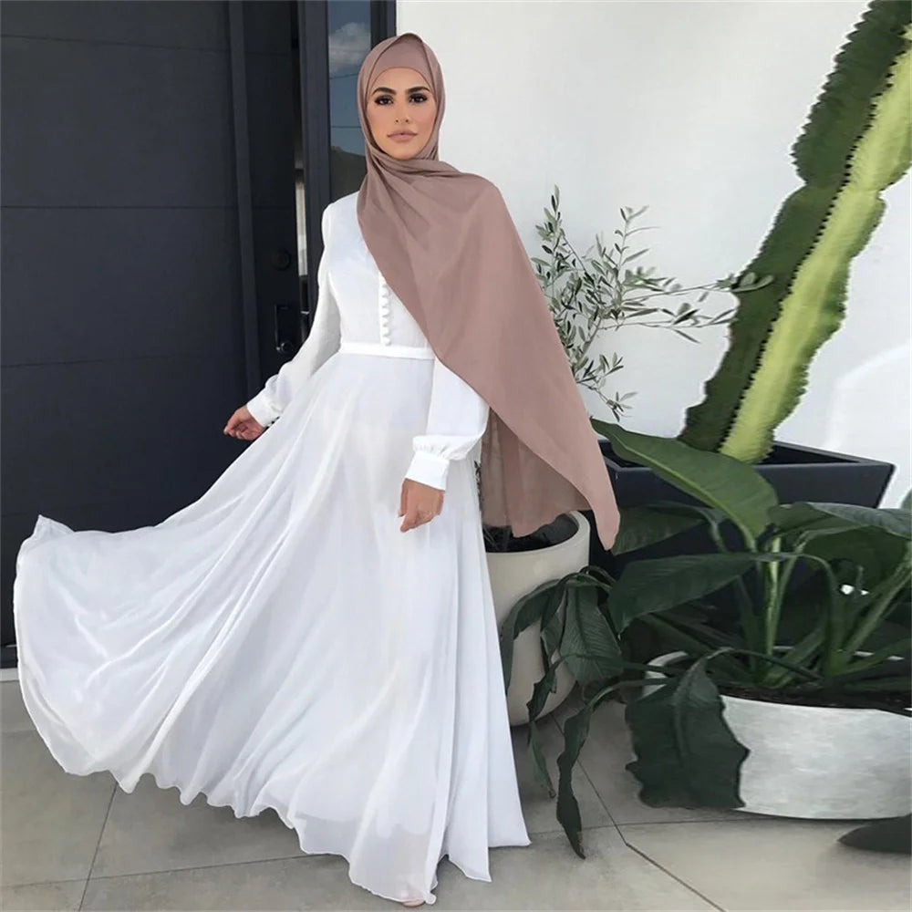 2024 Summer Modest White  Muslim Dubai Luxury Abaya Palestine Dresses Islam Eid Clothing Vestidos Para Mujer Elegantes Fiesta