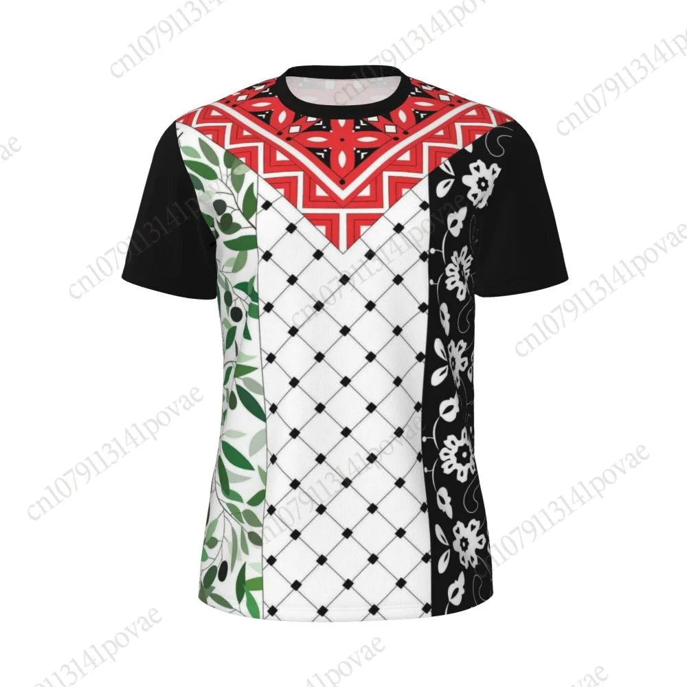 Palestine Flag T-shirts Men Women Mesh Clothing Sports Breathable For Soccer Running Bike Tennis Fitness