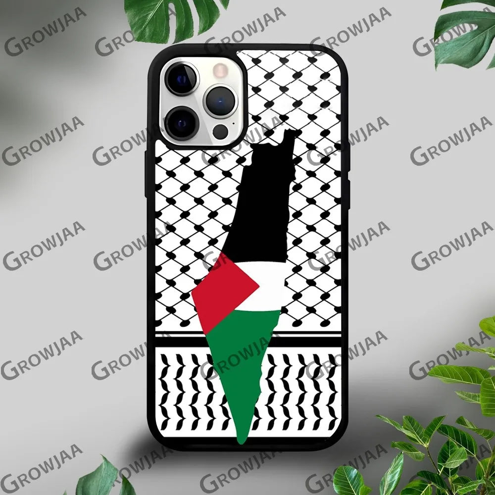 Palestine Flag Map Passport Phone Case For iPhone 15 14 13 12 11 Pro Xs Max Mini XR X 7 8 Plus luxury Mirror Hard Funda Cover