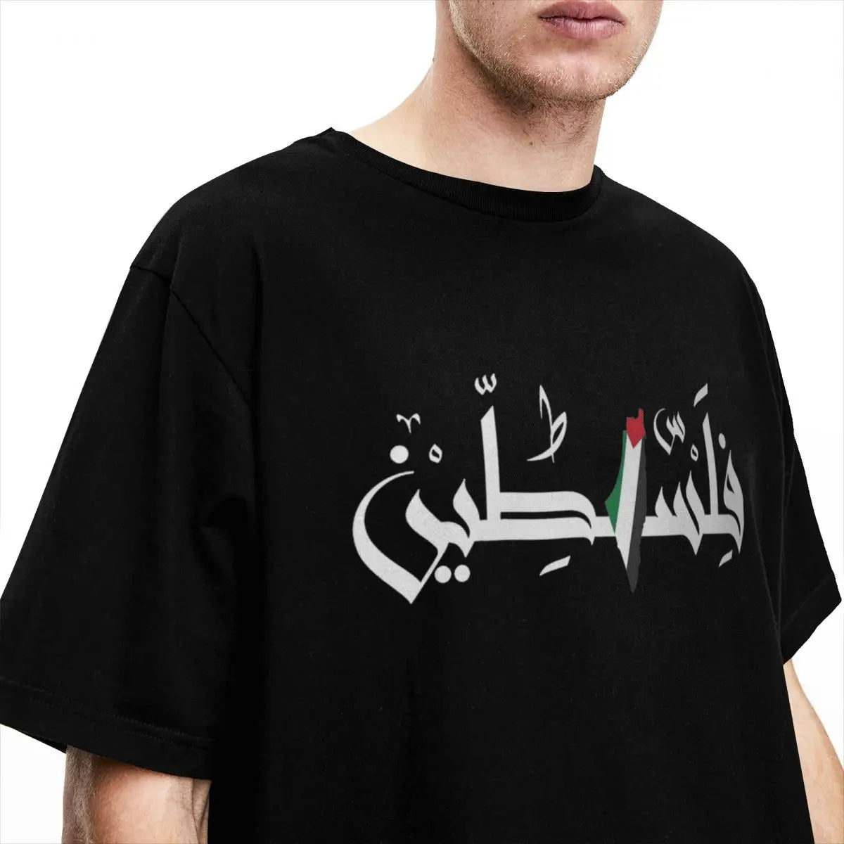 Palestine Arabic Flag T Shirt Adult Palestinian Map Streetwear 100 Cotton T-Shirts Summer Crew Neck Tees Oversize Clothing