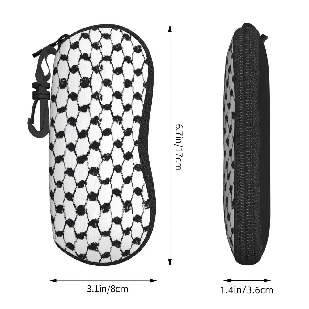 Palestinian Keffiyeh Symbol Glasses Case Cover Black White Zipper Sunglasses  Men Daily  Box Classic Eyewear Bag