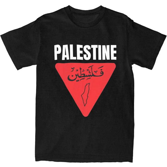 Mens T Shirt Palestine Map T Shirts Fashion Palestinian Flag Summer Tees Vintage Print Cotton Clothing Gift Idea