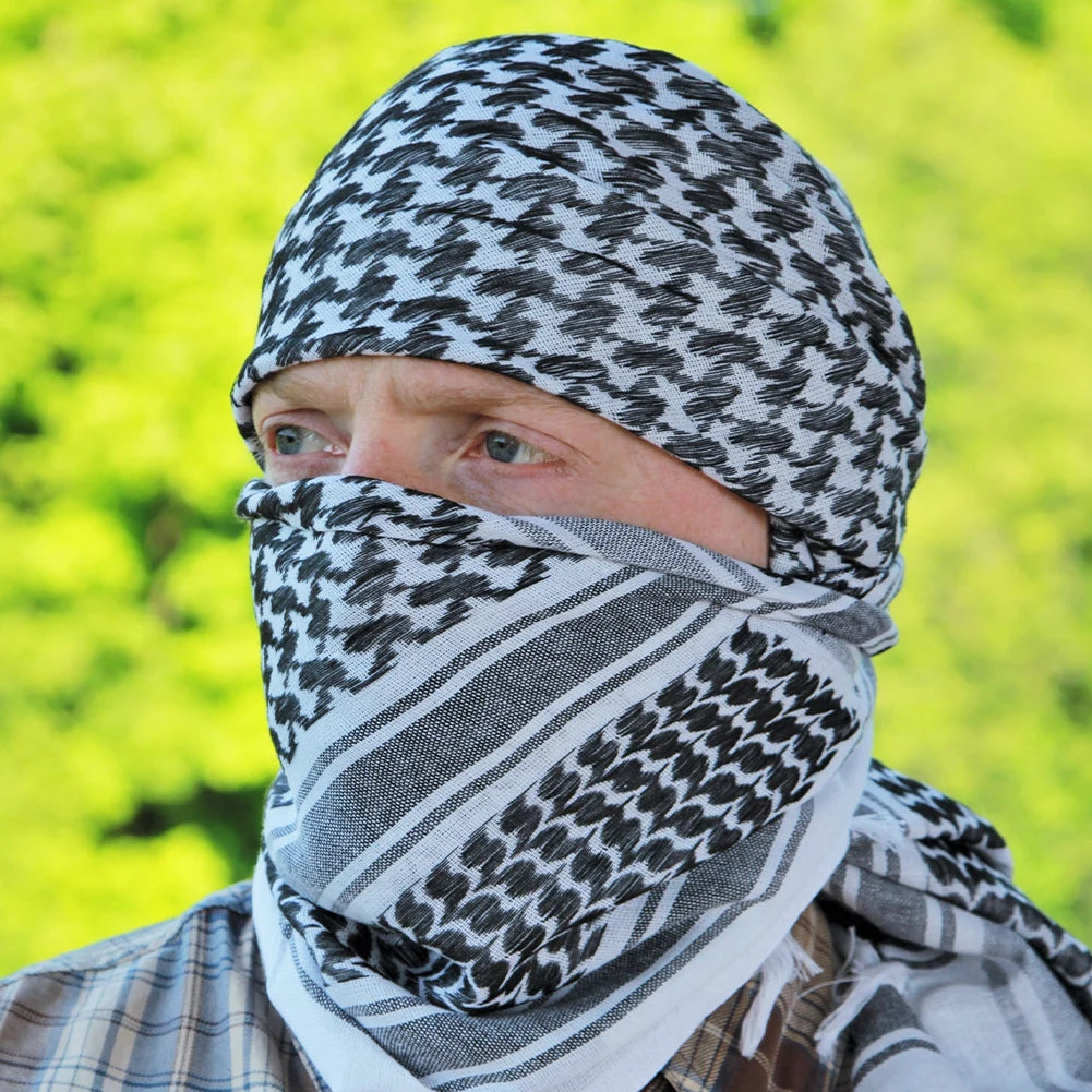 1-5pcs Men Religious Arab Keffiyeh Headscarf Jacquard Pattern Scarf Adult 125x125cm Unisex Head Wrap Cycling Dustproof Kerchief