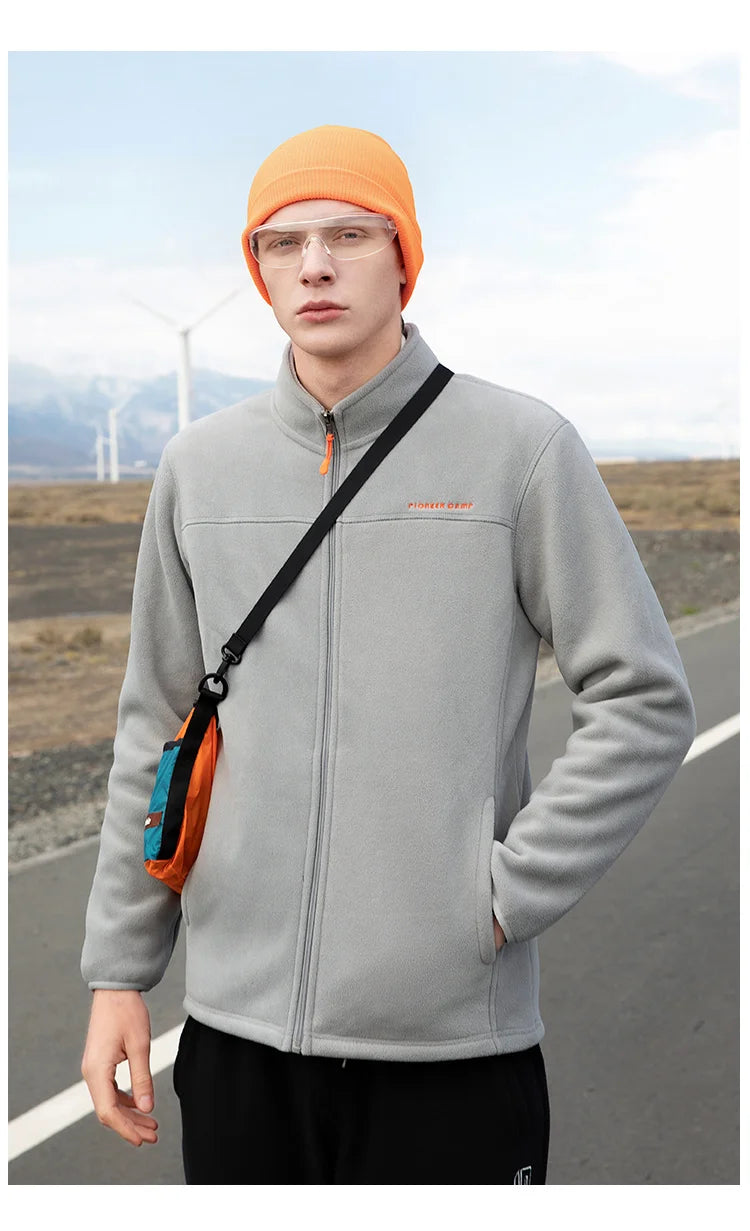 2023 New Camp Warm Fleece Hoodies Men Brand-clothing Autumn Winter Zipper Sweatshirts Male Quality Clothing Casual