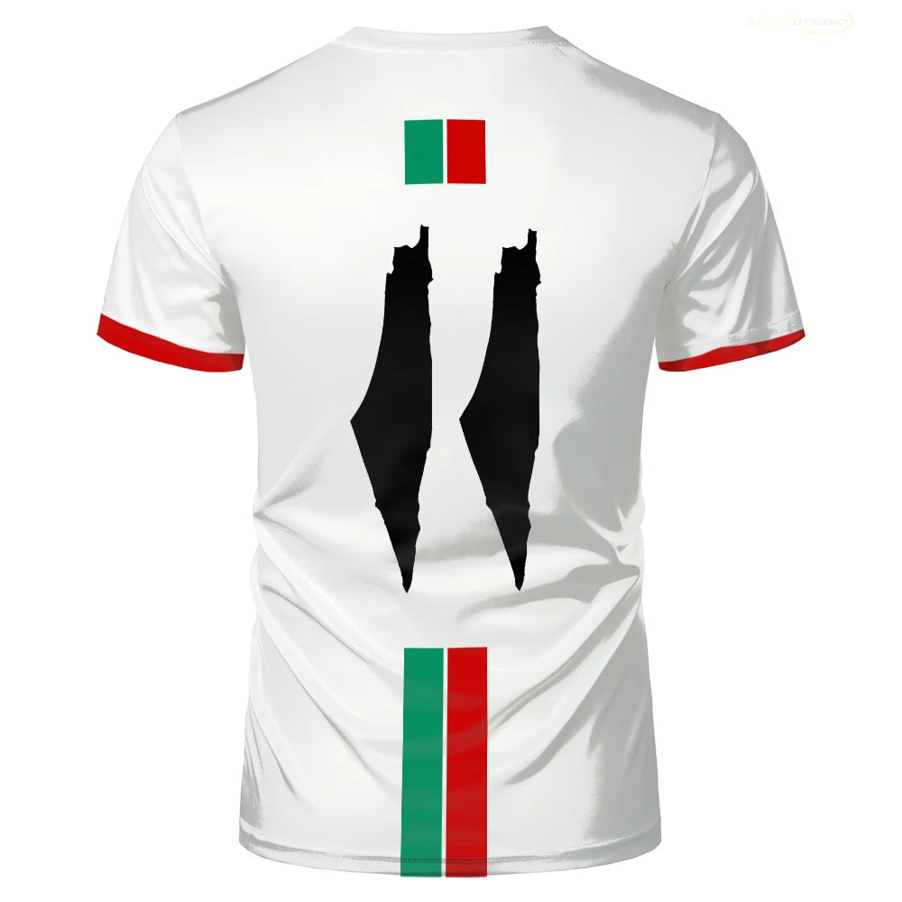 Palestine Football Jersey T Shirts Adult & Kids Light Luxury Digital Printed Soccer Uniforms Summer Mens Palestinian Flag Tees