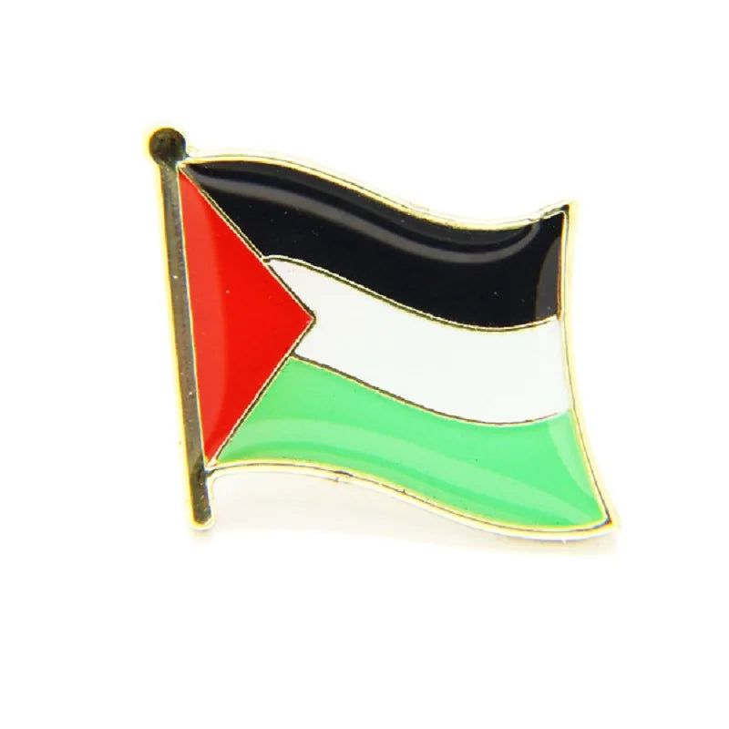 1-100PCS Palestine Flag BADGE Stainless Steel Palestineflag Pin Lapel Badge For Bag Hat Collar Accessories