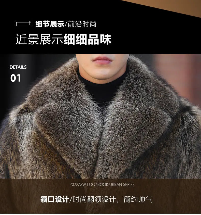 Luxury Brand Fur Coats Men Winter Mink Coat Warm Thick Faux Fur Jacket Men's Clothing Overcoat Singer Stage Costumes