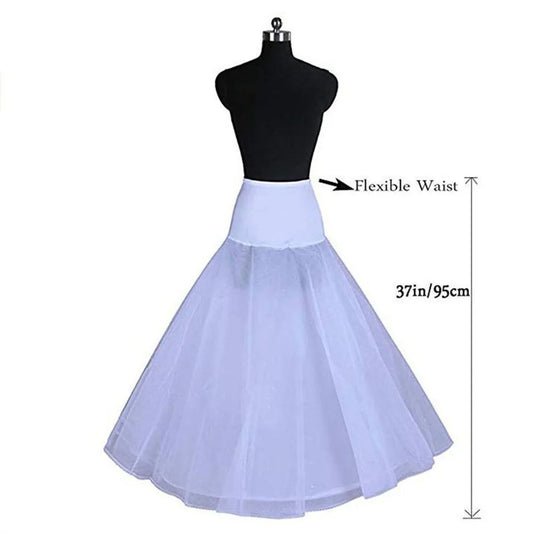 Wedding Gown Petticoat White 6 Hoops A-Line Floor Length Gown Underskirt Crinoline Luxury Clothes Women's Skirts For Women