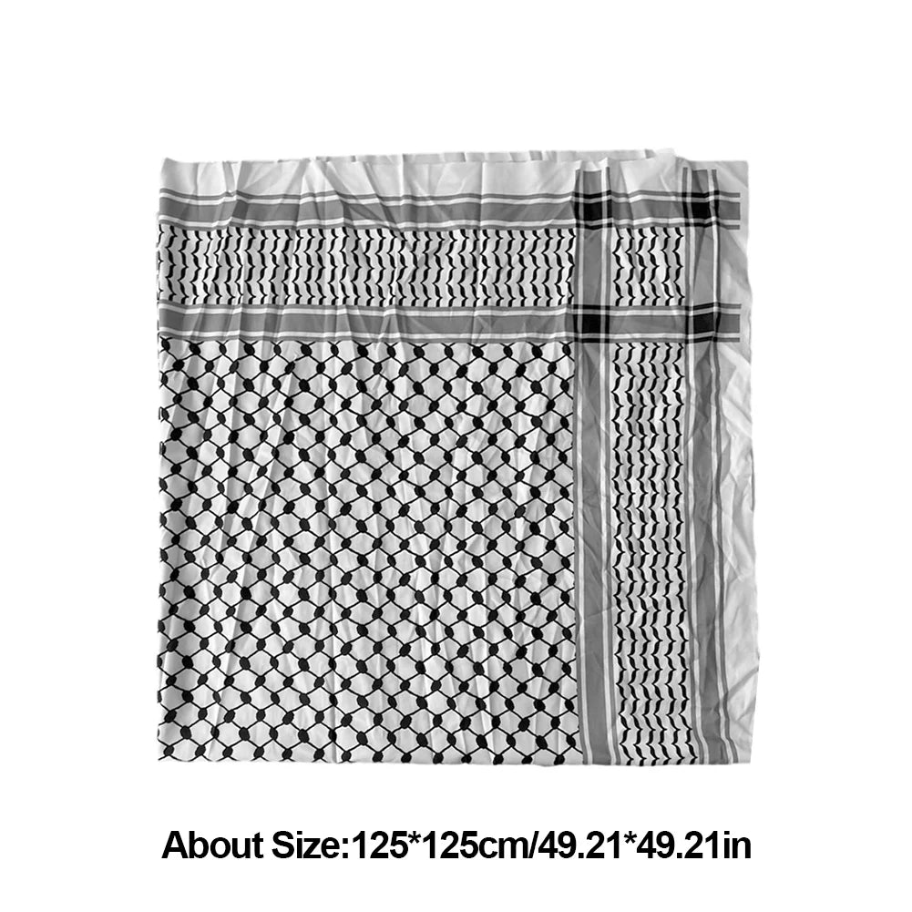 1-5pcs Men Religious Arab Keffiyeh Headscarf Jacquard Pattern Scarf Adult 125x125cm Unisex Head Wrap Cycling Dustproof Kerchief