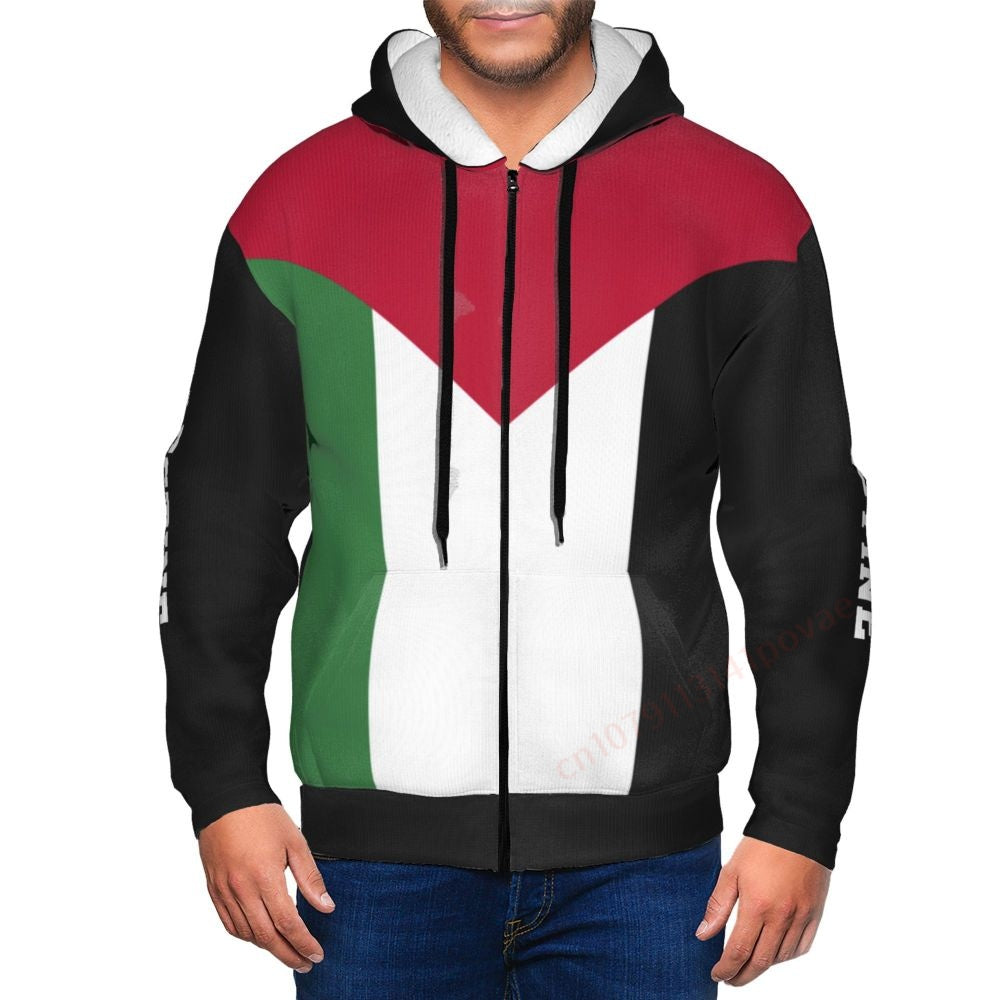 Palestine Flag 3D Printed Men Women Zipper Hoodies Sweatshirt Unisex Streetwear Spring and Autumn Casual Jacket Tracksuits