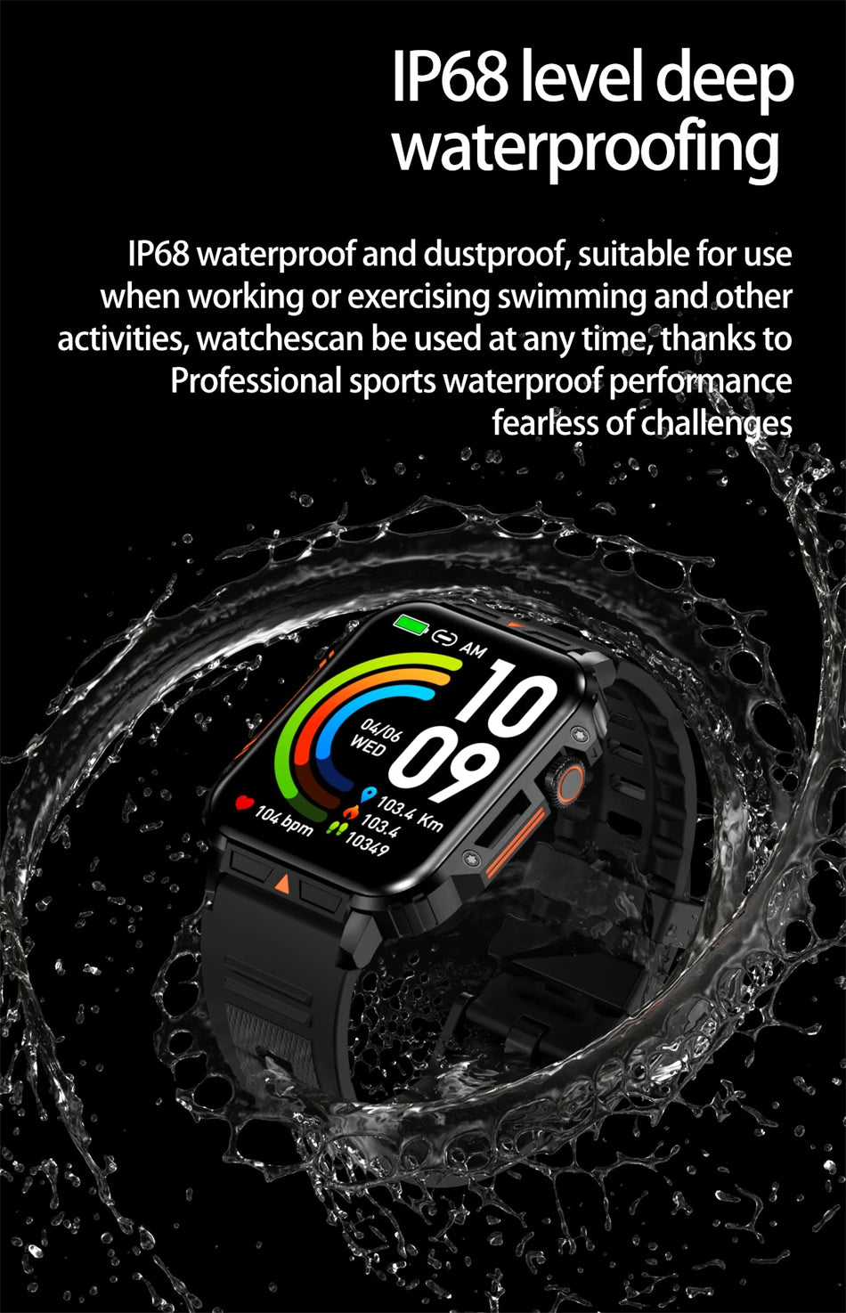 2024 New 1.95 Outdoor Military Man Smart Watch Men Bluetooth Call Smartwatch Men For Android IOS IP68 Waterproof Ftiness Watches