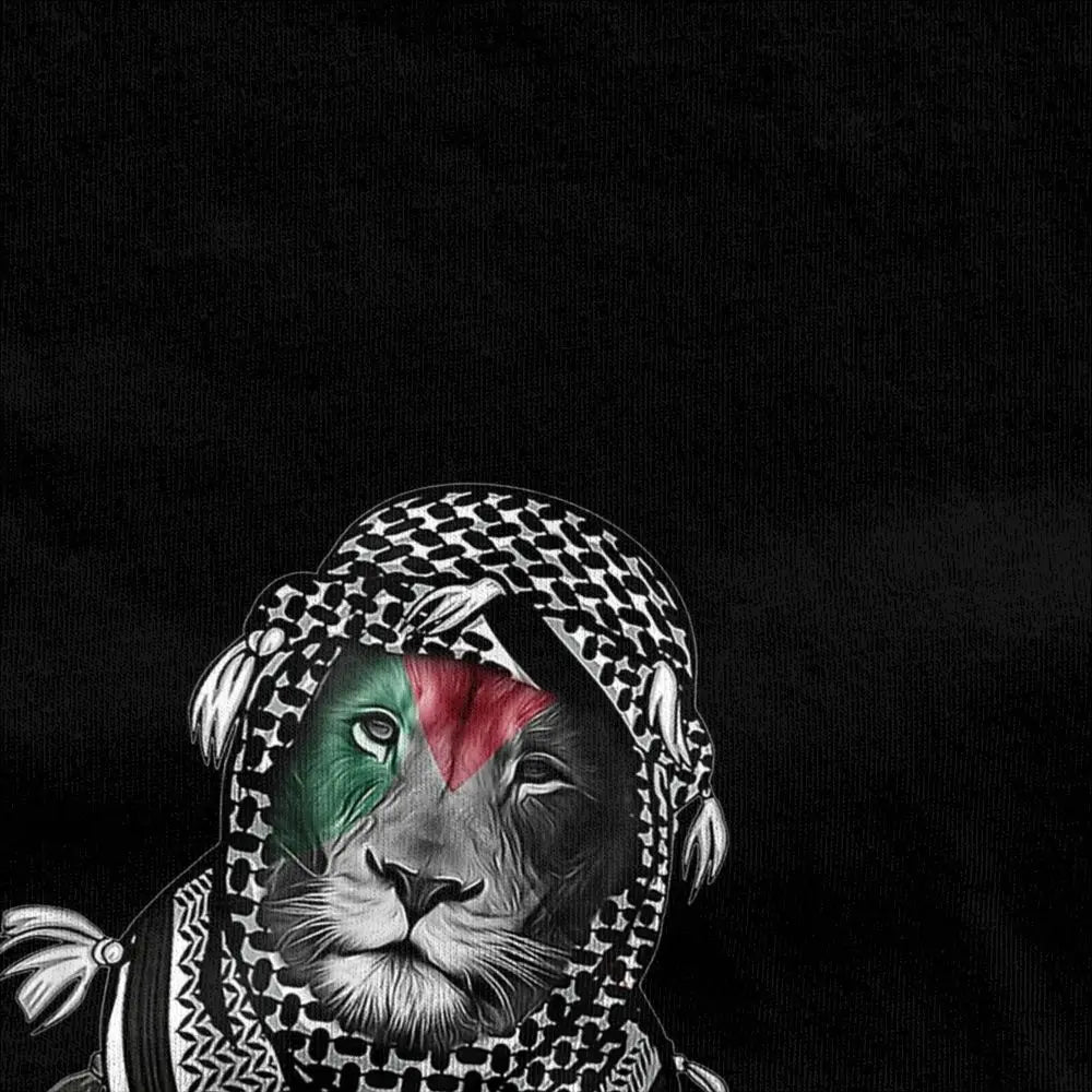 Palestinian Lion T Shirt Men Palestine Flag Street Style Cotton T-Shirts Summer O Neck Harajuku Tees Printed Big Size Tops