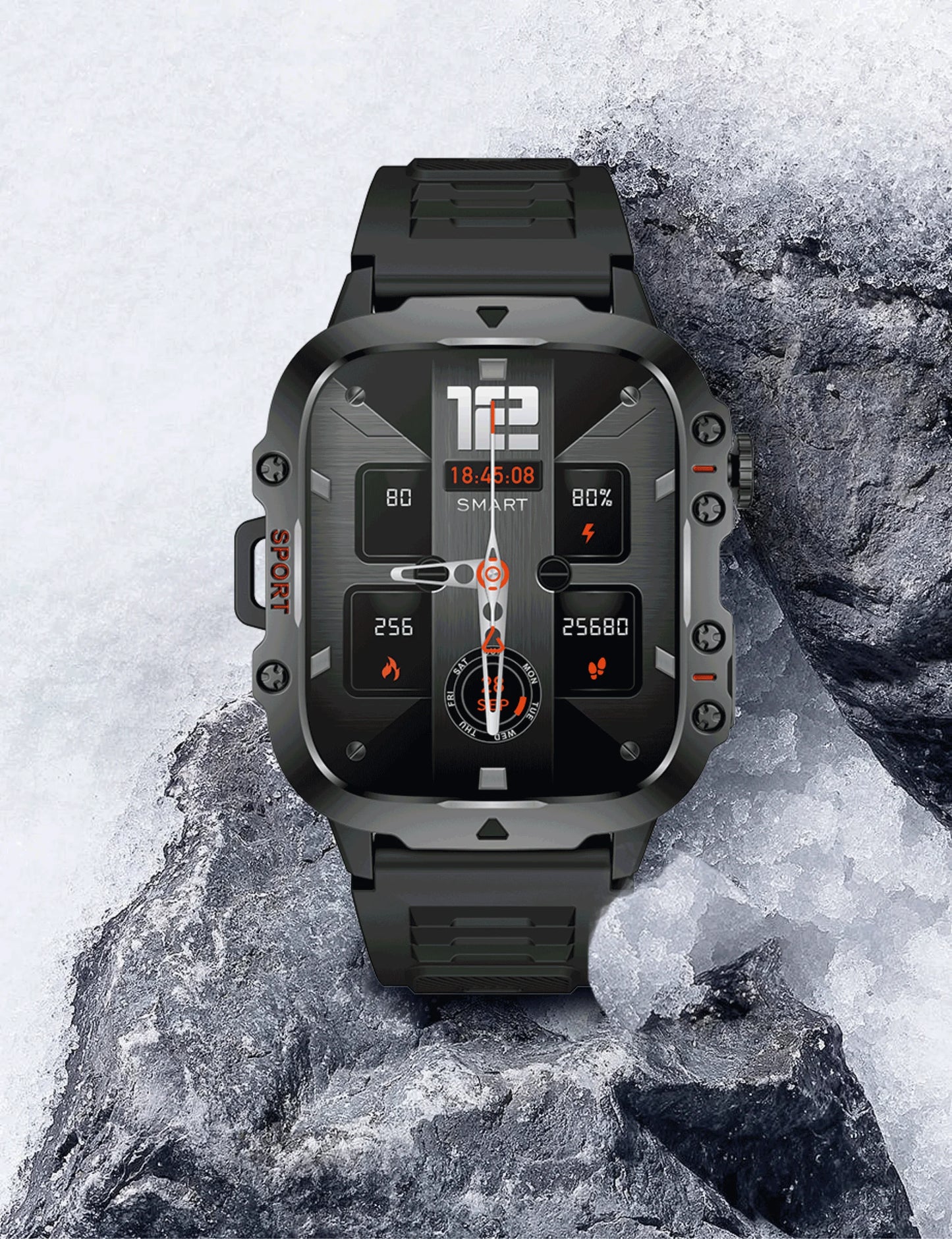 2024 New Smartwatch Men's Rugged Military Bluetooth Call Sport Heart Rate IP68 Waterproof Outdoor Smart Watches for Android IOS