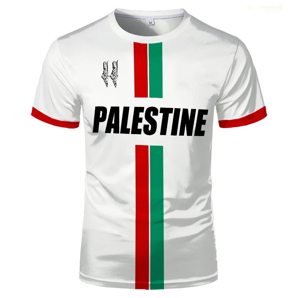 Palestine Football Jersey T Shirts Adult & Kids Light Luxury Digital Printed Soccer Uniforms Summer Mens Palestinian Flag Tees