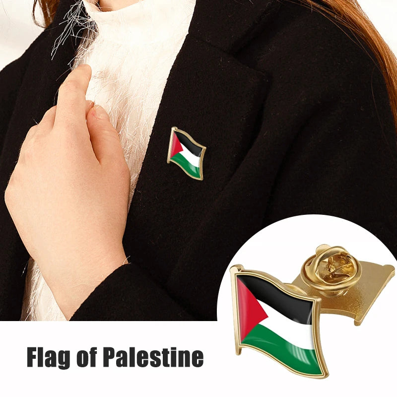 1Pc Palestine Flag Pin Badge Palestine Palestinian Flag Pin Badge Lapel Palestine National Enamel Badge Armband