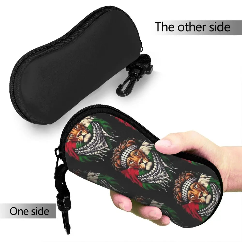 Lion Flag Of Palestine Glasses Case Men Women Palestinian keffiyeh Sunglasses Case Portable Eyewear Bag Eyeglass Cases Cover